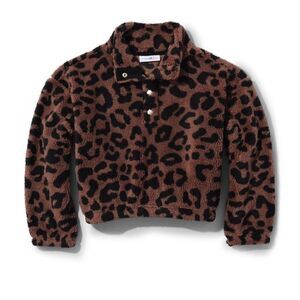 Sugar & Jade Animal Print Sherpa Pullover